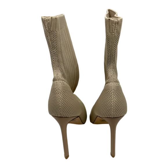 Steve Madden Disco Sock Bootie Beige Knit Stiletto Heel Ankle Boots Size 9 - Picture 9 of 10